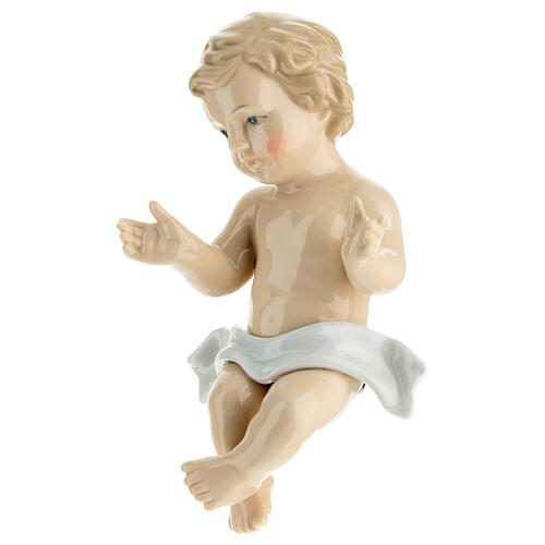 Baby Jesus figurine in colored porcelain 15x10 cm 2