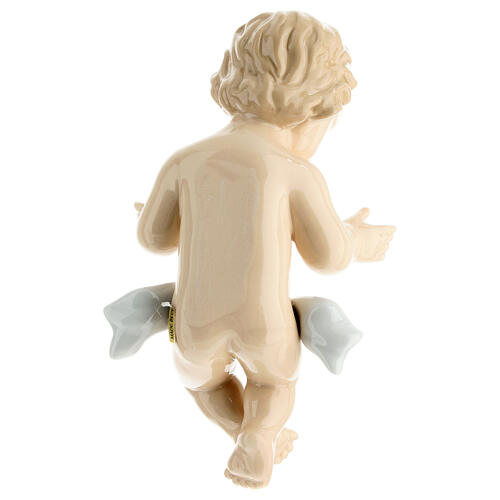 Baby Jesus figurine in colored porcelain 15x10 cm 4