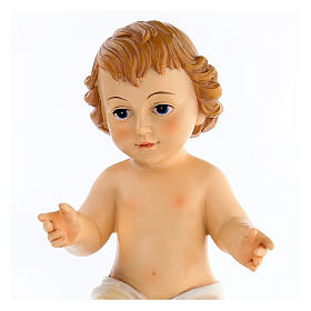 Baby Jesus painted resin statue 18 cm
