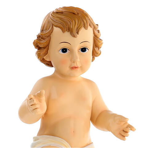 Gesù Bambino resina colorata per presepe 40 cm 2