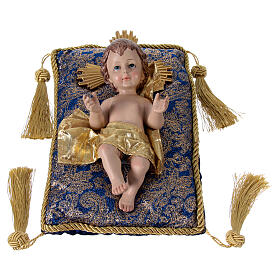 Resin Baby Jesus statue with cushion 25 cm