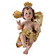 Niño Jesús 20 cm de resina con cojín de tela azul y oro s3