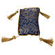 Bambinello 20 cm in resina con cuscino in stoffa blu e oro s4