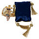 Baby Jesus statue with cushion 10 cm blue gold s5