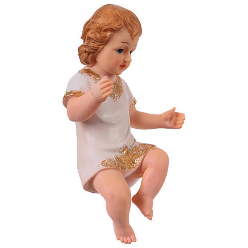 Baby Jesus in coloured resin, 20 cm 3