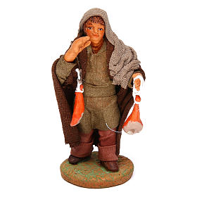 Nativity set accessory Man with cured meat 10 cm