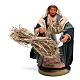 Woman with basket and straw 10 cm for nativity set s1