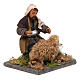Shearer with sheep 10 cm for nativity set s3