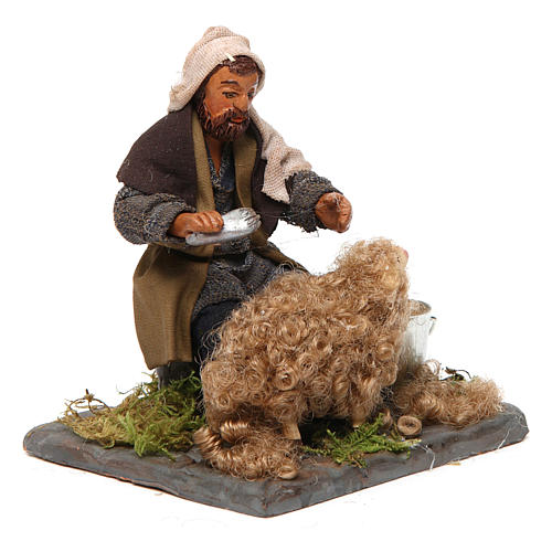 Shearer with sheep 10 cm for nativity set 3