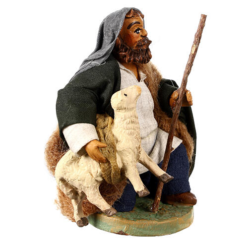 Santon berger avec mouton crèche 10 cm 3