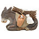 Donkey sitting down with harness for nativity scene 10 cm s1