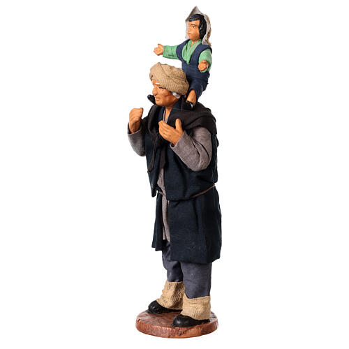 Man with child on his shoulder  nativity scene 14 cm 3