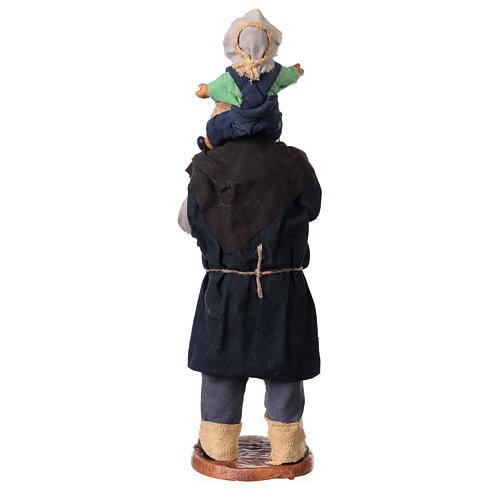 Man with child on his shoulder  nativity scene 14 cm 5