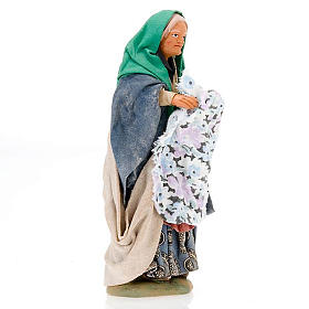 Santon femme avec linge crèche 14 cm