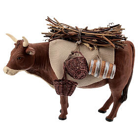 Nativity set accessory Ox standing and harness 14 cm