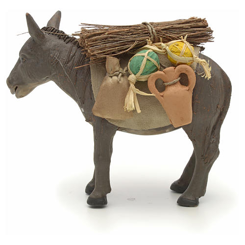Nativity set accessory Donkey standing and harness 14 cm 3