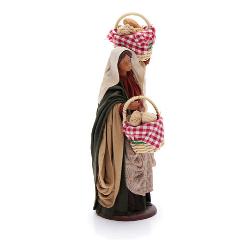 Woman with baskets of bread 14 cm nativity set 4