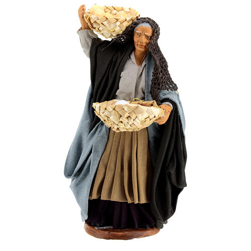 Mujer con cestos de huevos 14 cm. 1