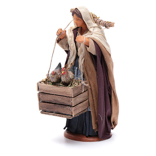 Woman with hens in boxes 14 cm nativity set 2