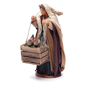 Woman with hens in boxes 14 cm nativity set