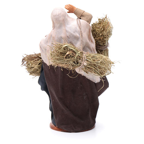 Countrywoman with straw bundles for nativity scene 14 cm 4