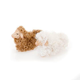 Mouton laine couché crèche 10 cm