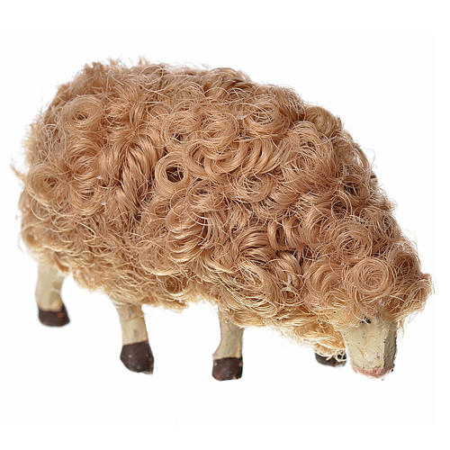 Mouton laine tête baisée crèche 10 cm 1