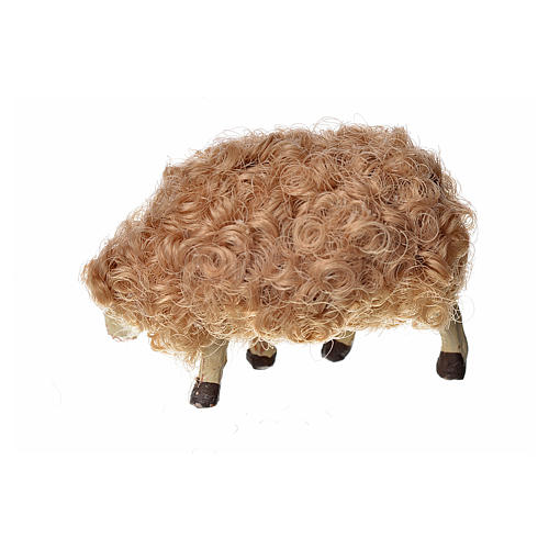 Mouton laine tête baisée crèche 10 cm 2