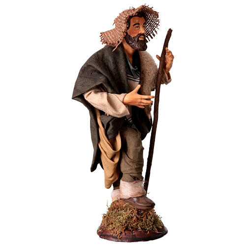Pastore con bastone 30 cm presepe Napoli 4
