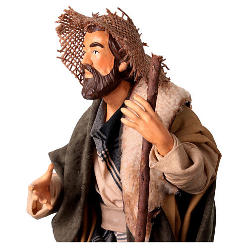 Neapolitan nativity figurine, shepherd with cane 30cm 2