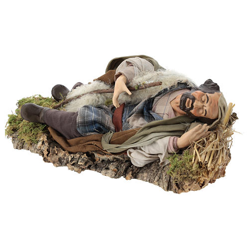 Neapolitan nativity figurine, resting traveler 30cm 3