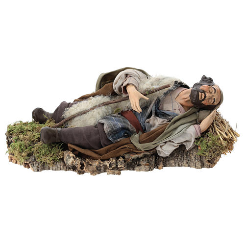 Neapolitan nativity figurine, resting traveler 30cm 1