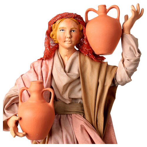 Neapolitan nativity figurine, woman with jug 30cm 2
