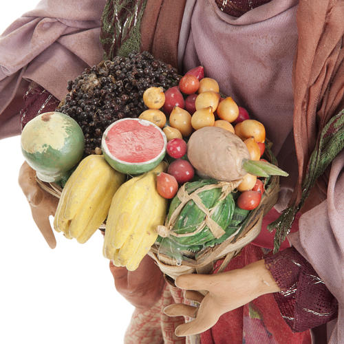 Santon femme avec panier de fruits 30 cm crèche Naples 4