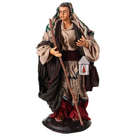 Neapolitan nativity figurine, woman with lantern 18cm