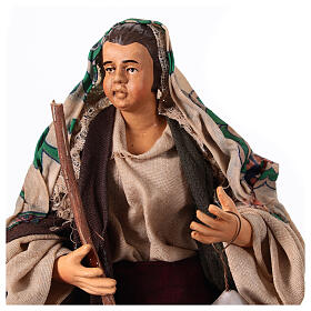 Neapolitan nativity figurine, woman with lantern 18cm