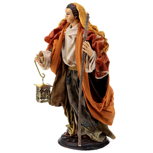 Neapolitan nativity figurine, woman with lantern 18cm 2