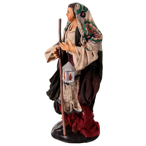 Neapolitan nativity figurine, woman with lantern 18cm 4