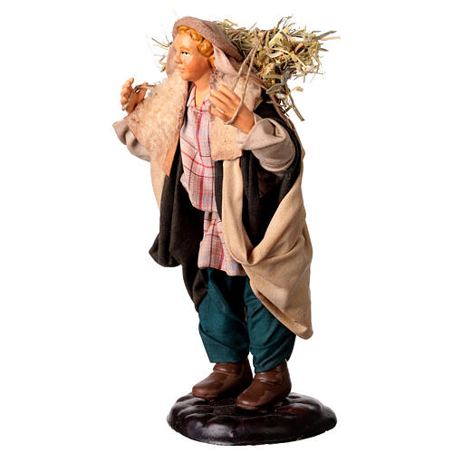 Contadino con paglia 18 cm presepe Napoli 2