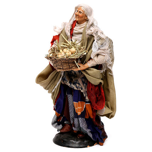 Neapolitan nativity figurine, woman with egg basket 18cm 3