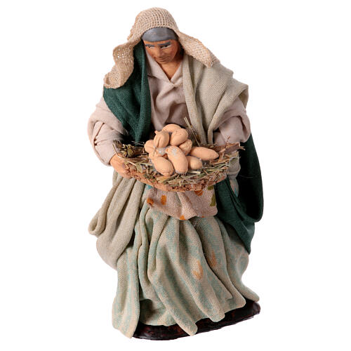 Neapolitan nativity figurine, woman with egg basket 18cm 6