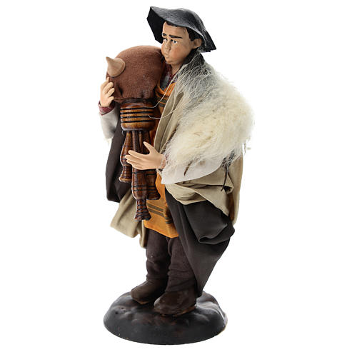 Neapolitan nativity figurine, bagpiper 18cm 3