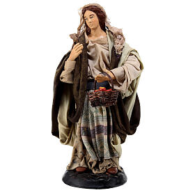 Neapolitan nativity figurine, Woman with fruit basket 18cm