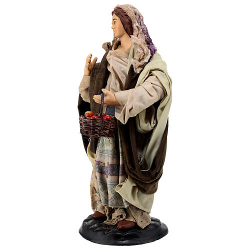 Neapolitan nativity figurine, Woman with fruit basket 18cm 2