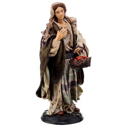 Neapolitan nativity figurine, Woman with fruit basket 18cm 3