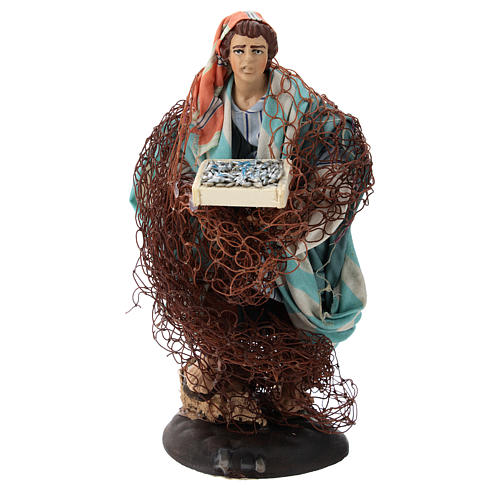 Neapolitan nativity figurine, Fisherman 18cm 1