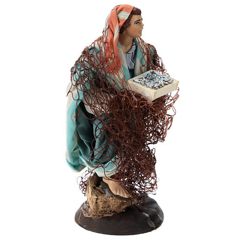 Neapolitan nativity figurine, Fisherman 18cm 4