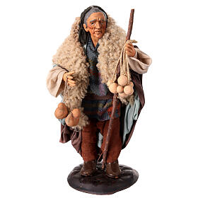 Neapolitan nativity figurine, shepherd with cheese 18cm