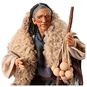 Neapolitan nativity figurine, shepherd with cheese 18cm