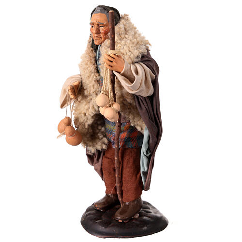 Neapolitan nativity figurine, shepherd with cheese 18cm 4